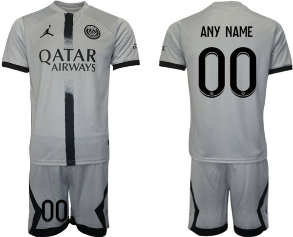 Men's Paris Saint-Germain Custom 2023 Gray Soccer Jersey Suit